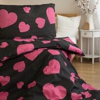 Jerry Fabrics Pościel polibawełna Serce pink, 2 szt. 140 x 200 cm, 2 szt. 70 x 90 cm