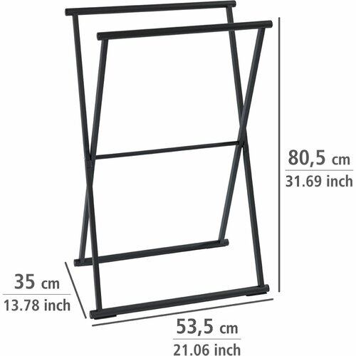 Wenko Skládací stojan na ručníky LAVA – černá