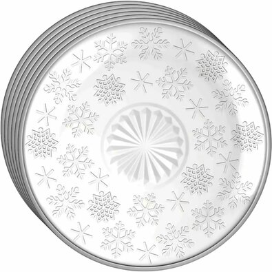 Altom 6 db üveg desszert tányér Snowflakes 17,5 cm