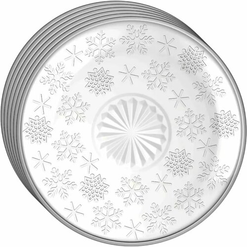 Altom Set mit 6 Desserttellern aus Glas Snowflakes 17,5 cm