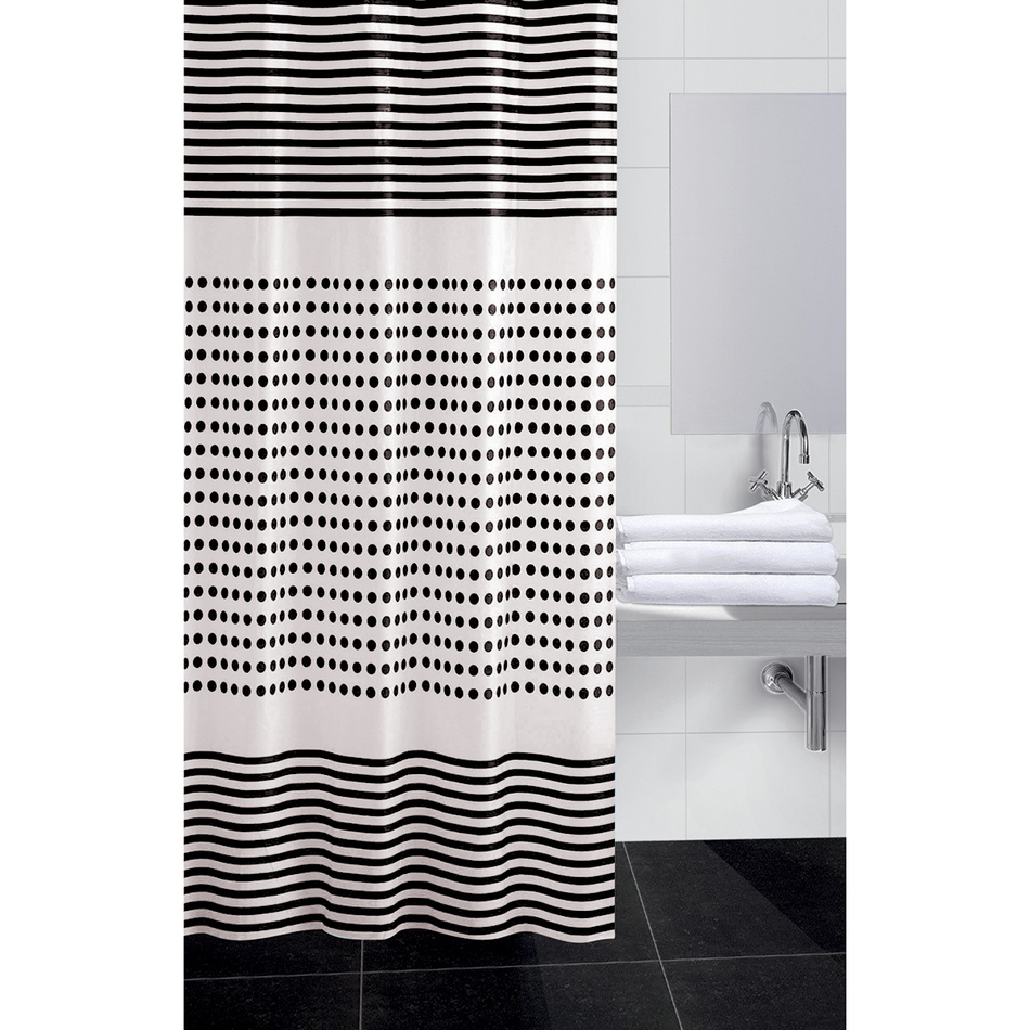 Sprchový závěs Darja černá, 180 x 180 cm