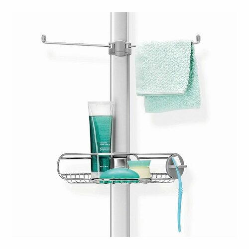 Simplehuman Verstellbare Duschstange mit Ablagen Groß