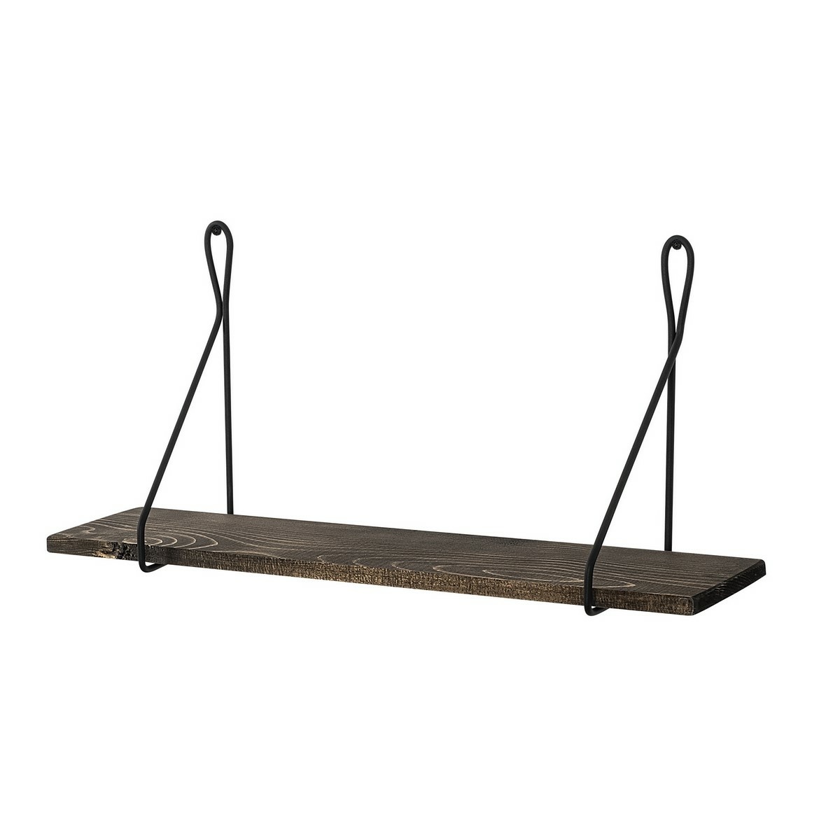 Polička Amaryllis Black and Dark Walnut