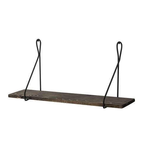 Polica Amaryllis v črni barvi in temnem orehu