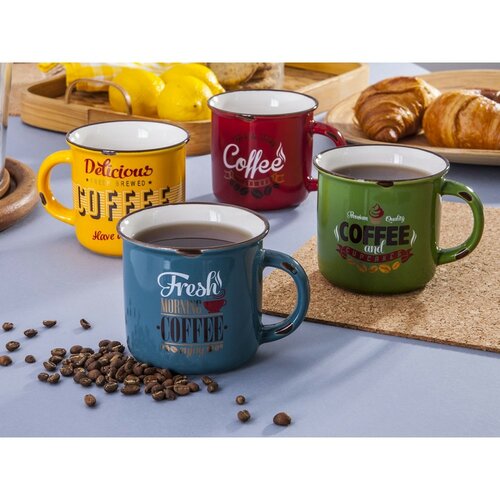 Porcelánový hrnček Cofee 330 ml, modrá