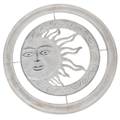 Stensdekoration i metall Sol grå, diameter 50 cm