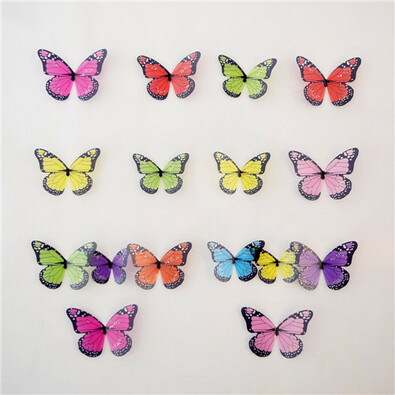 Samolepiace 3D motýle farebné, 19 ks