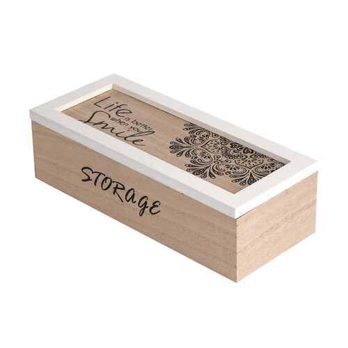 Cutie din lemn Altom pentru articole mici Mandala, 24 x 10 x 7 cm