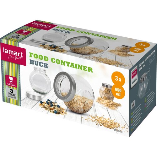 Lamart LT6049 3-teiliges Vorratsdosen-Set Buck, 650 ml