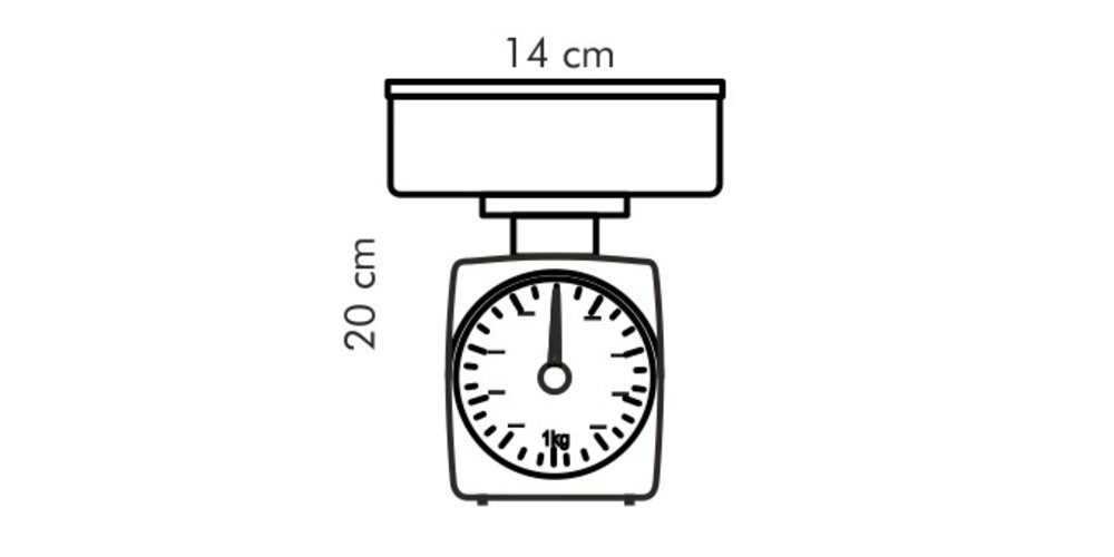 Cântar mecanic Tescoma Accura 2 kg,, 3 m, alb cald