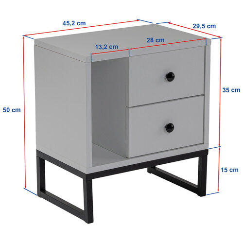 Nachttisch Glimmer Grey