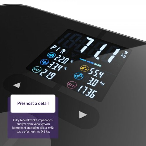 TrueLife FitScale W7 BT waga osobista z bluetooth,czarna