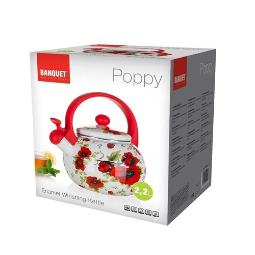 Banquet-Emaille-Teekanne Poppy, 2,2 lrot,