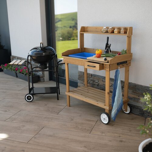 Gartenarbeitstisch Bardy, braun, 94 x 49 x 120 cm