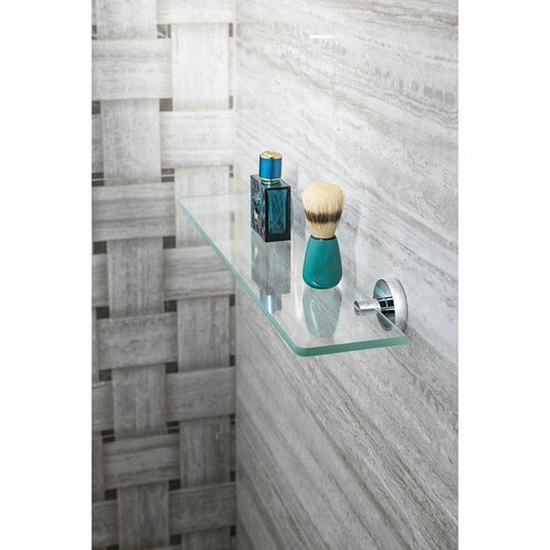 SAPHO XR009 X-Round üvegpolc tartó 8 mm, ezüst