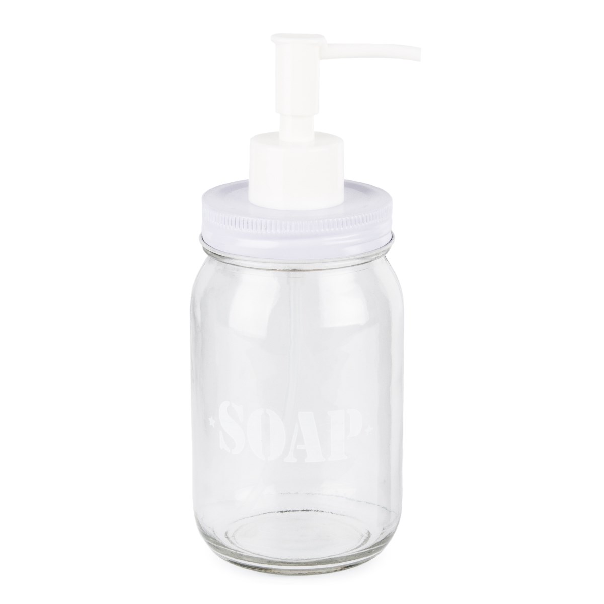 Sklenený dávkovač mydla Soap, biela