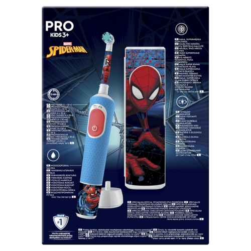 Oral-B Vitality Pro Kids Spiderman elektryczna  szczoteczka do zębów z podróżnym etui