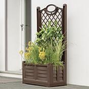 Bama Großvolumiger Pflanzkasten mit Ornamentstütze Separee Cappuccino, 80 x 150 x 42,5 cm