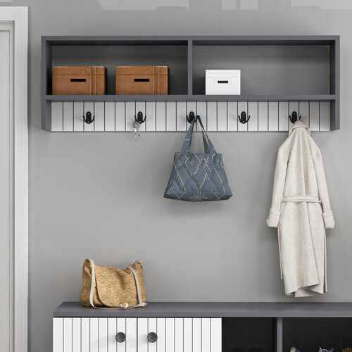 Nástěnný věšák Sarandon Anthracite White