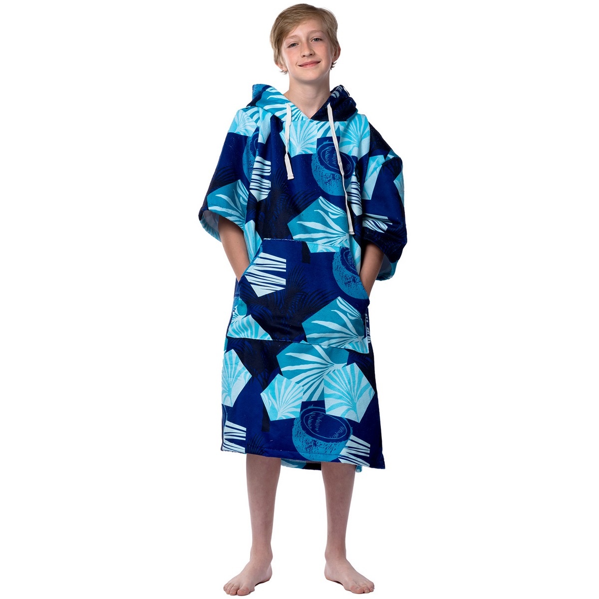 Poncho Teenager surf Blue Lagoon, 60 x 90 cm Blue Textile casă