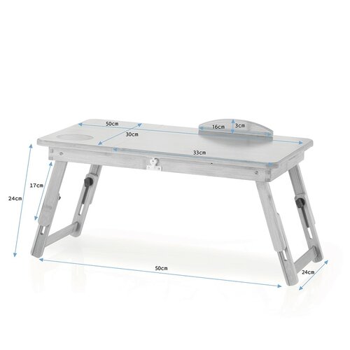 Măsuță laptop Restilo Ryker, din bambus, 50 x 30 x 25 cm