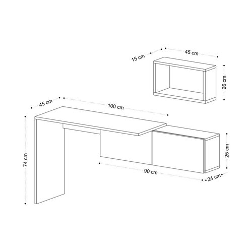 Schreibtisch Tiff White and Oak