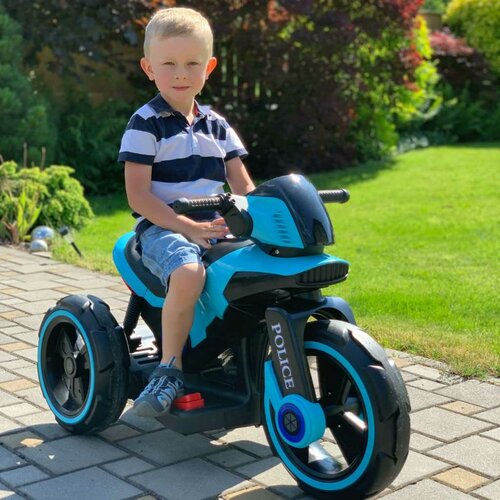 Baby Mix Detská elektrická motorka Polica modrá, 100 x 50 x 61 cm