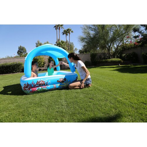 Bestway Aufblasbares Planschbecken mit Dach, 147 x 147 x 122 cm