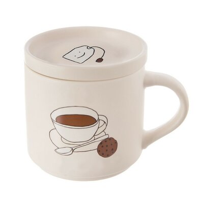 Orion Porcelanowy kubek z pokrywką Herbata, 0,45 l
