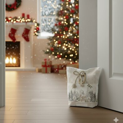 Weihnachtlicher Türstopper Winternostalgie, 22 x 23 cm