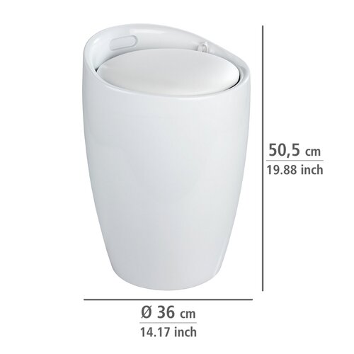 Wenko Scaun de baie cu spațiu pentru rufe Candy 20 l, alb