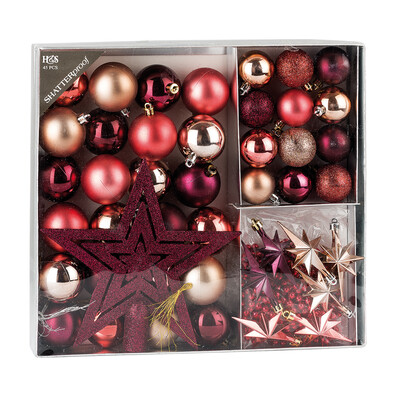 Zestaw ozdób na choinkę Luxury Maroon