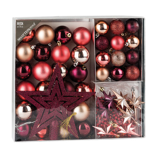 Zestaw ozdób na choinkę Luxury Maroon
