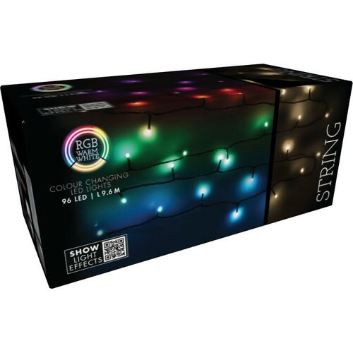 RGB Vánoční LED řetěz s dálkovým ovládáním 96 LED