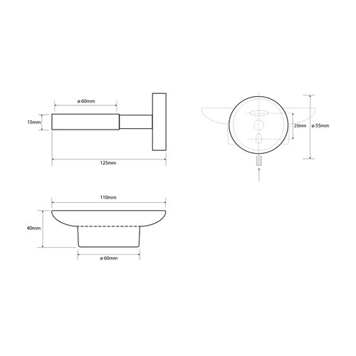 Suport de săpun SAPHO XS802 X-steel din sticlă,oțel inoxidabil periat