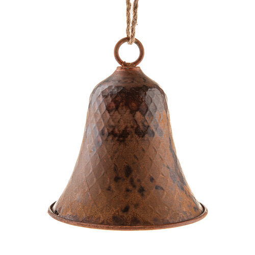 Kovinski obesek zvonec 17 cm, bakrena barva,rustikalni