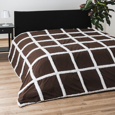 Pokrývky na posteľ Baránok, tmavo hnedá, 220 x 240 cm
