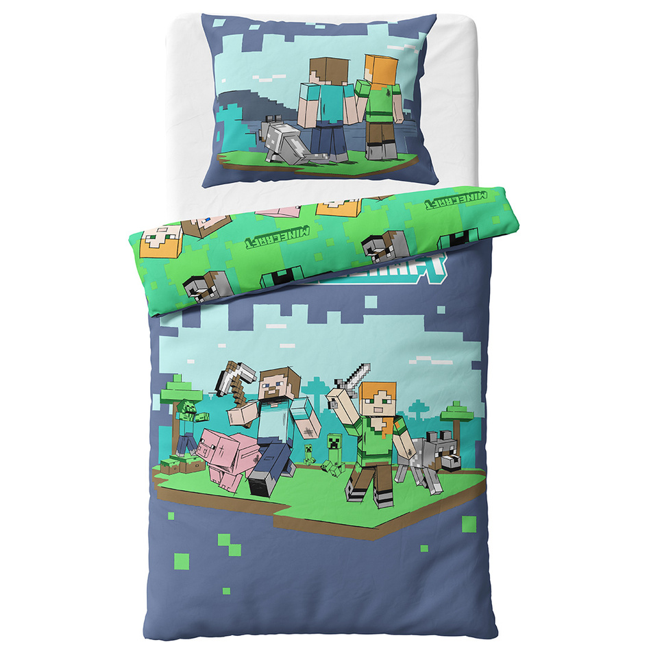 Lenjerie de pat pentru copii Minecraft Up toBattle , 140 x 200 cm, 70 x 90 cm