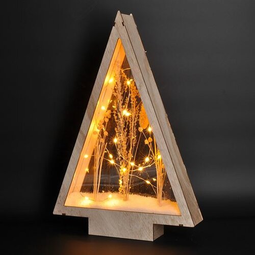 Solight LED vánoční dekorace Zasněžená krajina, přírodní,  2x AA
