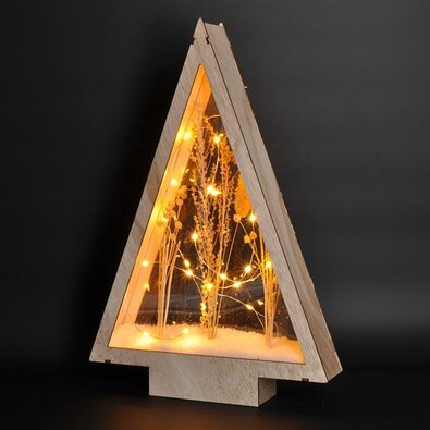 Solight LED vianočná dekorácia Zasnežená krajina, prírodná, 2x AA