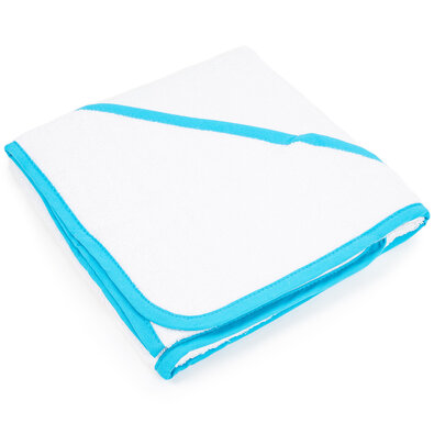 Дитячий рушник з капюшоном Білий / синій, 75 x 75 см