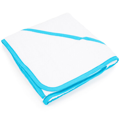 Otroška brisača s kapuco Bela / modra, 75 x 75 cm