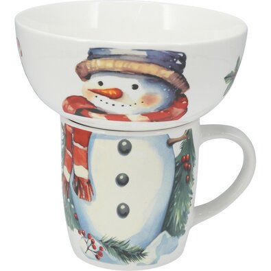Zestaw śniadaniowy Bałwan, 2 szt., porcelana