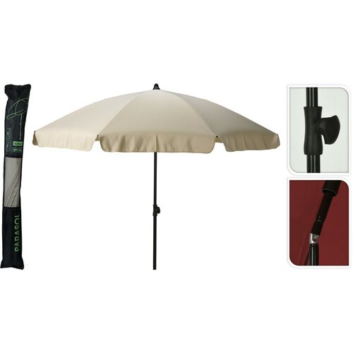 Parasol plażowy z pochyleniem o średnicy 185 cm,kremowy