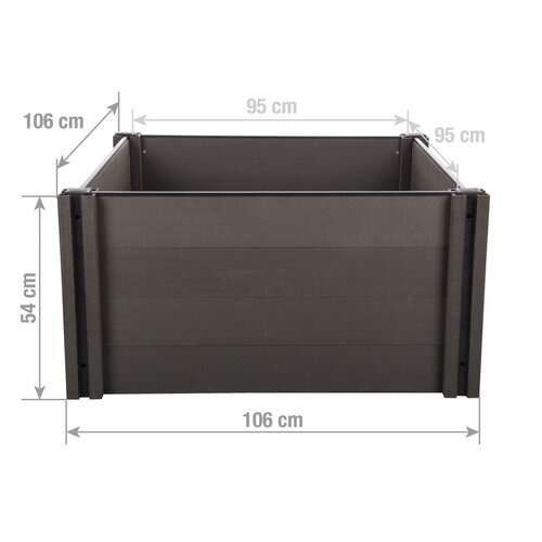 Patură înălțată G21 Crop 106 x 106 x 54, WPC, Eben