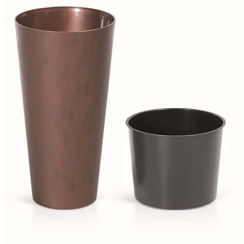 TUBUS SLIM CORTEN virágtartó 25 cm betéttel, patinázott acélból
