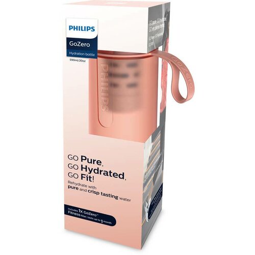 Philips Filtračná fľaša GoZero Fitness AWP2712RDR, 590 ml, ružová
