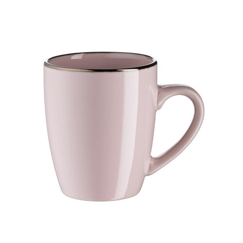 Mäser Kubek ceramiczny Metallic RIM Pink, 0,4 l,6 szt., różowy