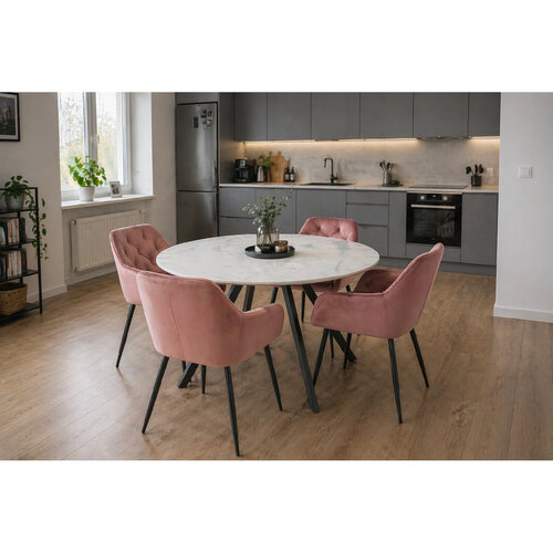 Jedálenský stôl FINO QUATTRO MARBLE 120, bielymramor