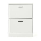 Výklopný botník se 2 přihrádkami COMPACT White, bílá
